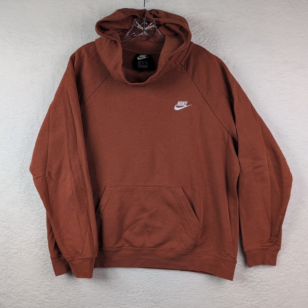Nike Club Fleece Funnel Neck Hoodie Sweatshirt Women's XL Pullover Picante Red